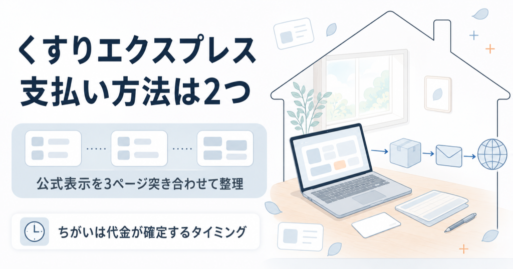 くすりエクスプレスの支払い方法2種類を整理した図解